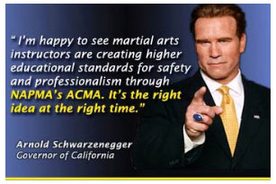 NAPMA Martial Arts Testimonuials - Arnold Schwarzeneger